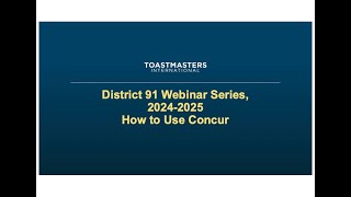 Webinar Series How to Use Concur [upl. by Herrah86]