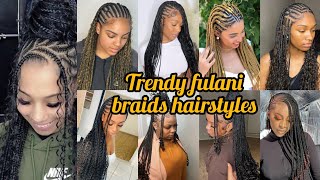 Cute fulani braids hairstyles for black ladies  Fulani braids styles 2024  Braids hairstyles [upl. by Yasmar592]