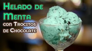 Helado de Menta con Trocitos de Chocolate Sin Huevos ni Maquina Heladora [upl. by Kedezihclem996]