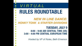 UCWDC Virtual Rules Roundtable  New in Line Dance [upl. by Nellaf]