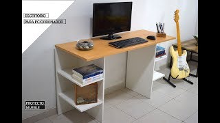 ESCRITORIO DE MELAMINA FACIL DE HACER  Easy Computer Desk [upl. by Rehtae]