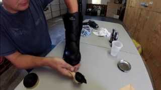 Polishing New Black Boots [upl. by New]