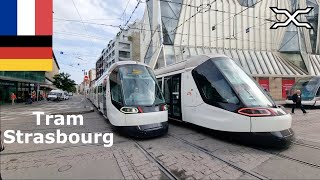 🇫🇷 🇩🇪 Tram Strasbourg  Crossing the French German border by tram  Straßenbahn Straßburg  CTS [upl. by Proudman822]