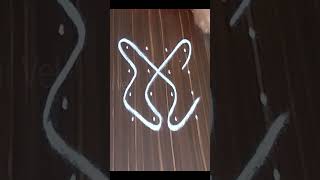 Simple kambi kolam for beginners with 4dots [upl. by Rimas]