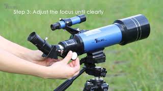 2024 Review TELMU Telescope 70mm Aperture 400mm Mount Astronomical Refracting Telescope Adjustable [upl. by Adnamra]