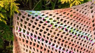 29November2020🧡Video of my Large Crochet OpenWork Peachy Shawl by Helen Arlidge [upl. by Faubert]