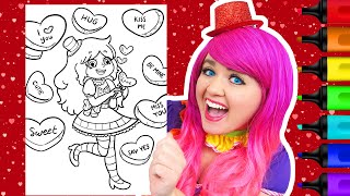 Coloring Kimmi The Clown Valentines Day Candy [upl. by Manus]