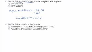 Longitude and time differences part 1 [upl. by Idram]