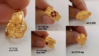 latest light weight gold ring designs with weight and price  gold ring latest design for female [upl. by Rennie]