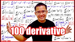 100 calculus derivatives ultimate derivative tutorial [upl. by Ydnys743]