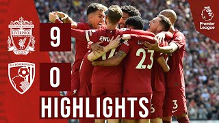 HIGHLIGHTS Liverpool 90 Bournemouth  Recordbreaking NINE goals at Anfield [upl. by Yesoj]