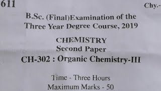 Organic Chemistry Question Paper 2019  BSc 3rd Year  Surendra Khilery [upl. by Hgielra]