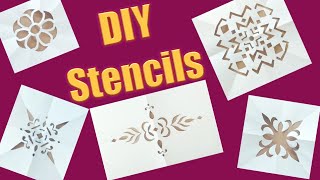 5 DIY Stencils New DesignsHow to Make Stencils at Home lHandmade Stencils For Craft PaperStencils [upl. by Waldos]