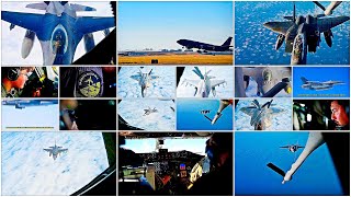 Aircrew Refuel Fighter Jets in Midair  KC135 Stratotanker  Bamboo Eagle 243 [upl. by Aknaib]