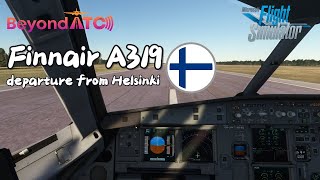 Finnair A319 departure from Helsinki  BeyondATC  MSFS2020 [upl. by Kleeman]