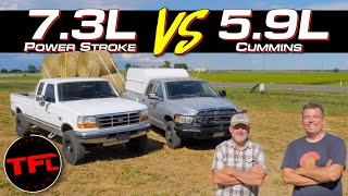 Ranch Battle Can a 26YearOld Ford F250 73L Power Stroke Outwork the Legendary 59L Cummins [upl. by Lannie]