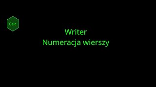 LibreOffice Writer Numeracja wierszy [upl. by Eleonore]