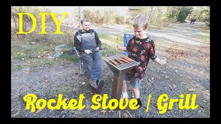 Stainless Rocket Stove  Grill Build DIY camp stove [upl. by Cock111]