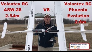 Volantex RC  Phoenix Evolution 16m26m VS ASW28 254m [upl. by Adnaloj598]