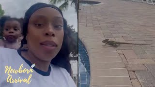 Shay Johnson Takes Daughter Shajiyah To Swimming Lessons amp A Lizard Shows Up 🦎 [upl. by Naibaf]