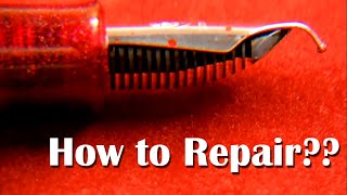 How Do You Repair a Bent Fountain Pen Nib Case Study Pelikan M205 Star Ruby [upl. by Attehcram]