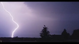 Unwetter 7715  Blitzeinschlag mit kräftigen Donnerschlag Höchstadt Aisch [upl. by Griswold]