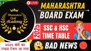 HSC amp SSC BOARD EXAM 2025 TIMETABLE OFFICIALLY DECLARED TODAY BY MAHARASHTRA BOARD [upl. by Aerdnac]