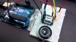 Probando la placa Arduino UNO con el modulo de sonido WTV020SD16P [upl. by Wiles]