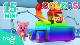 Learn Colors with Cars｜15 min｜Learn Colors for Children  Compilation  3D Kids｜Hogi Colors [upl. by Tallbot]