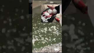 Gorilla hail produced in parts of Kansas and Missouri during storm [upl. by Jackson4]