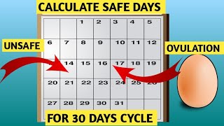 How to Calculate Safe Days Fertile daysovulation days a 30 day cyclesafe days to avoid pregnancy [upl. by Alexine]