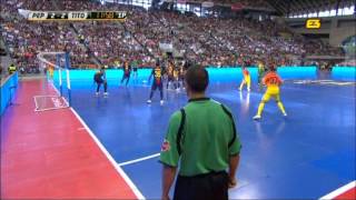 Pep Guardiola vs Tito Vilanova barça football indoor [upl. by Adeehsar691]