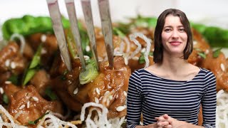 How To Make Alexiss Chicken Teriyaki Crispy Rice Noodle Bowl • Tasty [upl. by Nehgem]