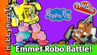 Lego Emmets ConstructoMech Peppa Pig Mater Robot Set 70814 HobbyKidsVids [upl. by Enila542]