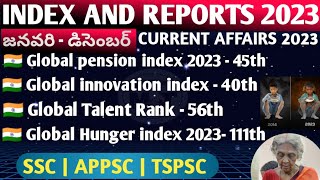 INDEX 2023 Current Affairs in Telugu index and ranking 2023 current affairs in telugu APPSC TSPSC [upl. by Doralia]