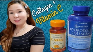 Puritans pride hydrolyzed collagen  Vitamin C  500mg Review  Nakakaganda ng balat at iwas hagard [upl. by Oterol]