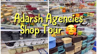 Adarsh Agencies Shop Tourglass containersplastic storageorganisersCasseroleCeramic serveware [upl. by Attenoj113]