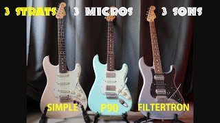 3 Fender Stratocaster 3 Micros  3 outils différents pour le musicien [upl. by Enyamrahs]