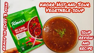 Knorr Hot and Sour Vegetable soup review l knorr soup l how to make knorr soup l soup in just 3 min [upl. by Tiemroth]