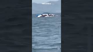 Dramatic Footage Captures Boat Capsizing In DRC news trtafrika drc [upl. by Dlarrej]