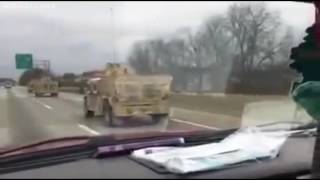 Trump flag flies in military convoy [upl. by Lalise843]