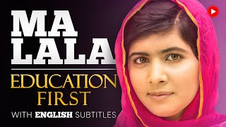 ENGLISH SPEECH  MALALA YOUSAFZAI Education First English Subtitles [upl. by Namhar]