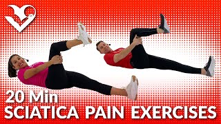 20 Min Sciatica Pain Relief Exercises  Sciatica Treatment and Stretches for Sciatic Nerve Pain [upl. by Claretta446]