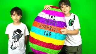 OPENING THE VERY FIRST BIGGEST SURPRISE EGG IN THE WORLD  SO EPIC [upl. by Manaker]