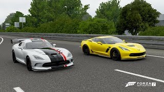 Forza 7 Drag race Viper ACR16 vs Chevrolet Corvette C7 Z06 [upl. by Eiryt]