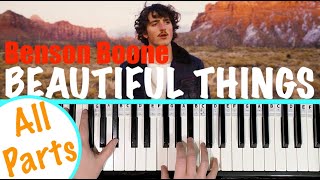 How to play BEAUTIFUL THINGS  Benson Boone Piano Tutorial chords accompaniment [upl. by Fulmis]