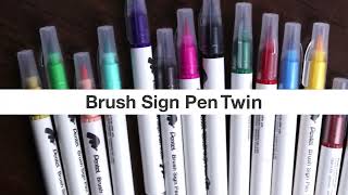 Pentel Sign Pen Brush Twin for calligraphy and artwork [upl. by Oeram]