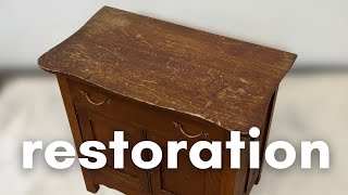 My husband asked me to refinish this family heirloom  Antique ELM Furniture Restoration [upl. by Bebe]