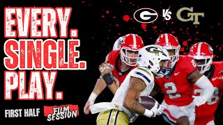 Georgia Football vs Georgia tech First Half Film Session What Went Wrong EVERY SINGLE PLAY [upl. by Limay]