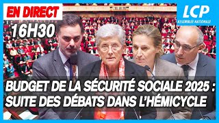 Budget de la Sécurité sociale 2025  suite de lexamen en séance à lAssemblée [upl. by Nosnehpets880]